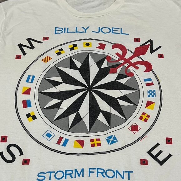 Vintage 80s 1989-1990 Billy Joel Storm Front American Tour Tee Shirt - Picture 3 of 5